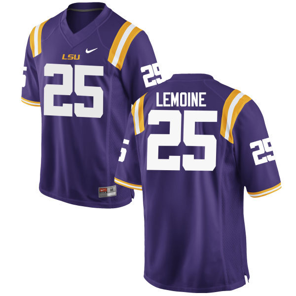 Men LSU Tigers #25 T.J. Lemoine College Football Jerseys Game-Purple